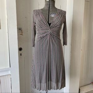 Max Studio Twist Knit Geometric print MIDI Dress